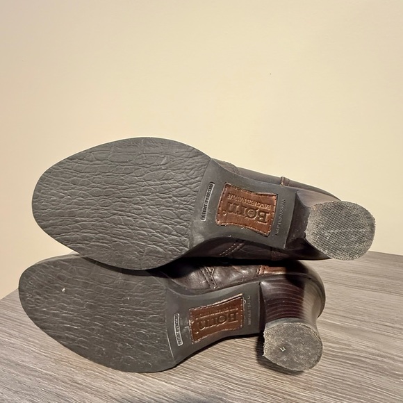 Born Dark Brown Leather Heeled Boots - Picture 5 of 6